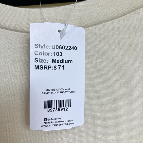 Weekend Suzanne Betro 3/4 Sleeve Colorblock Hi Lo Tunic Shirt Size M Pink - Picture 4 of 9